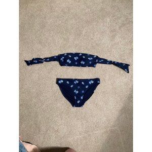 Aerie Navy Blue Floral Bikini